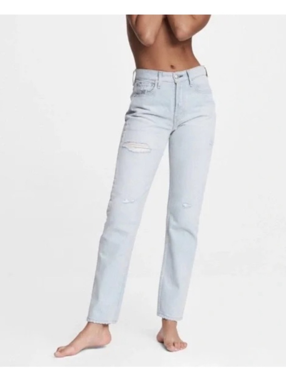 Rag & Bone Maya High Rise Slim Distressed Jeans Light Wash Size 26